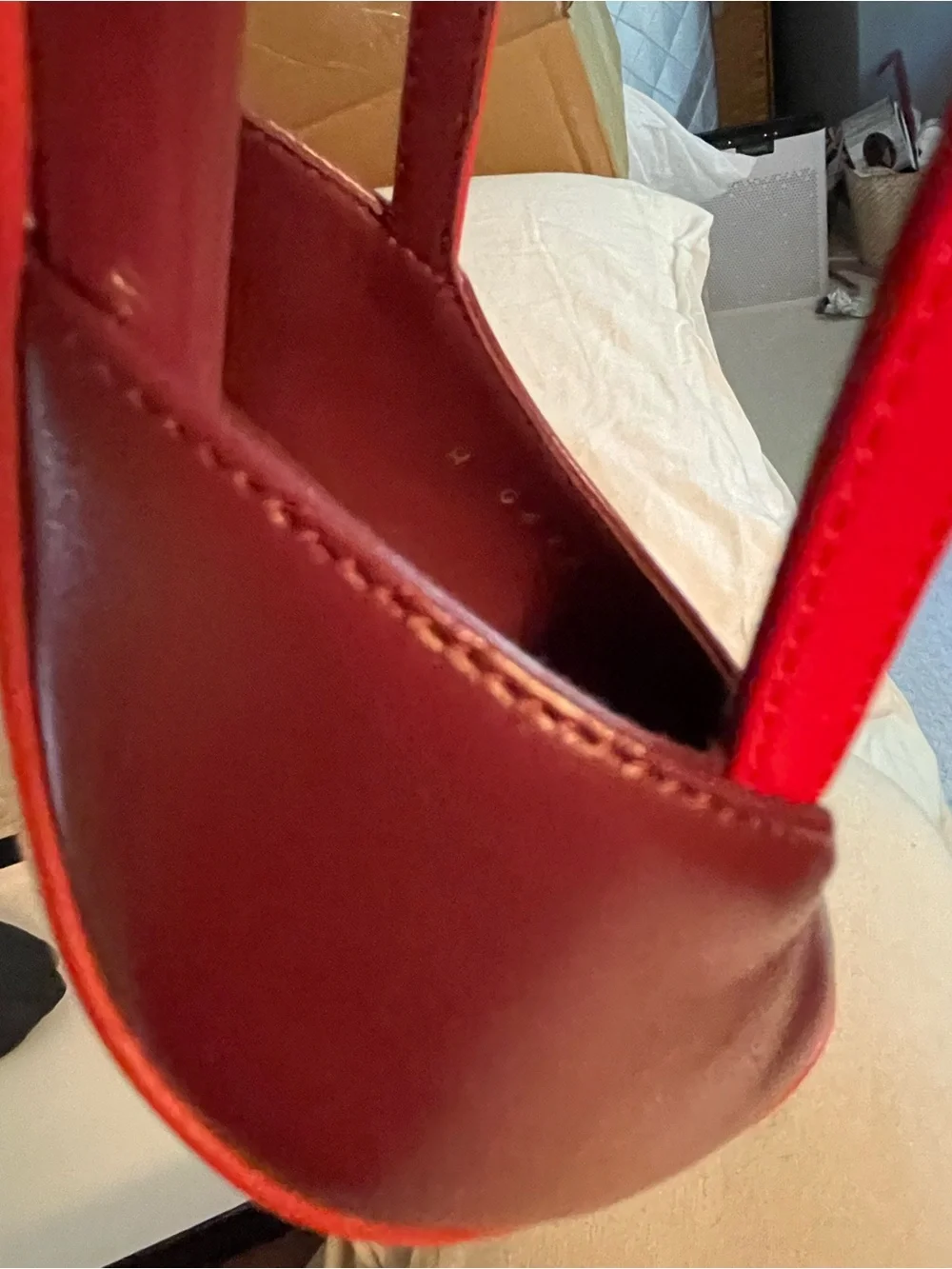 Matthieu Blazy CHANEL lambskin slingbacks Burgundy Red Heel Pump G47479 sz 37